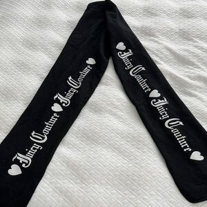 Authentic Juicy Couture Black and White Logo Scarf O/S